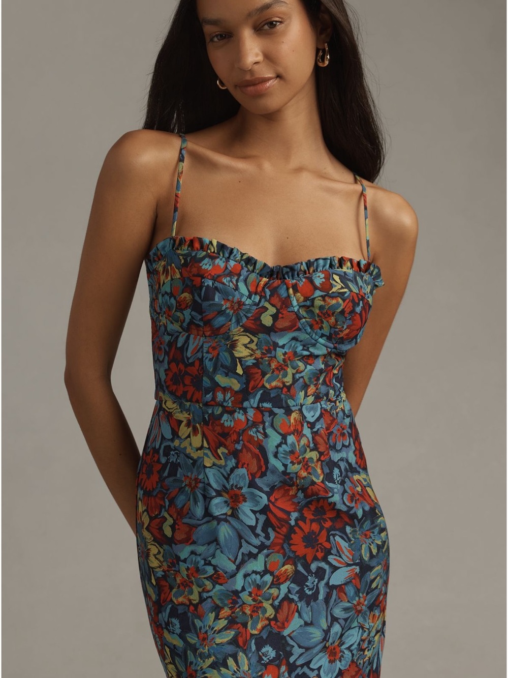 HUTCH Selene sweetheart sleeveless midi dress NWOT